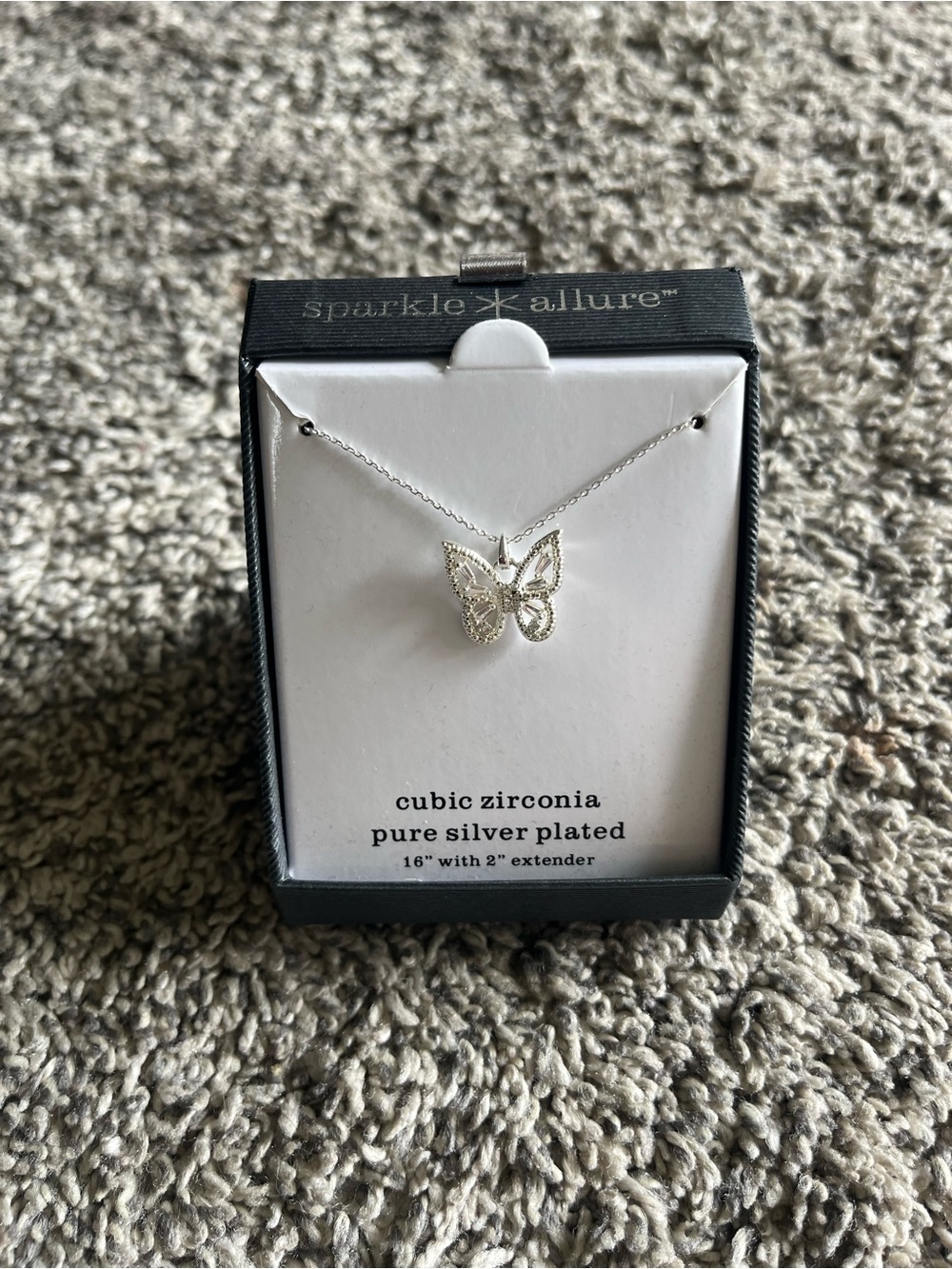 jcpenney Silver Butterfly Necklace with Cubic Zirconia Accents
